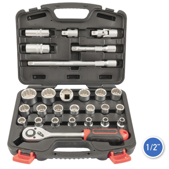 Immagine di 21114 - Set bussole e accessori 27 pz da 1/2"